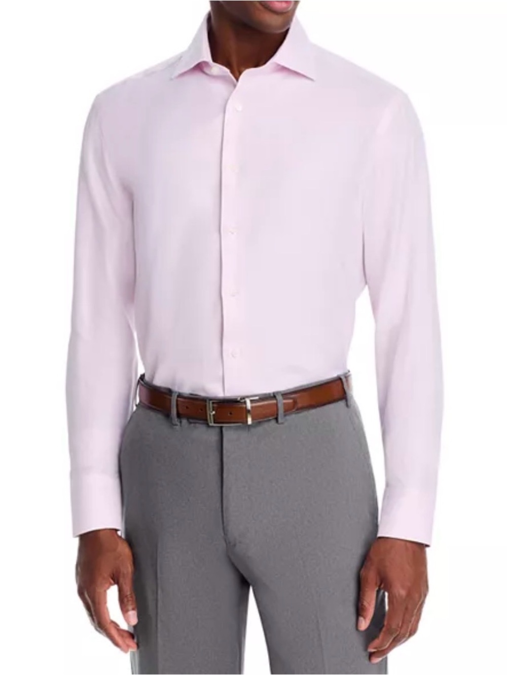Canali 1934 Light Pink Spread Collar Dress Shirt size 38|15 Dobby weave